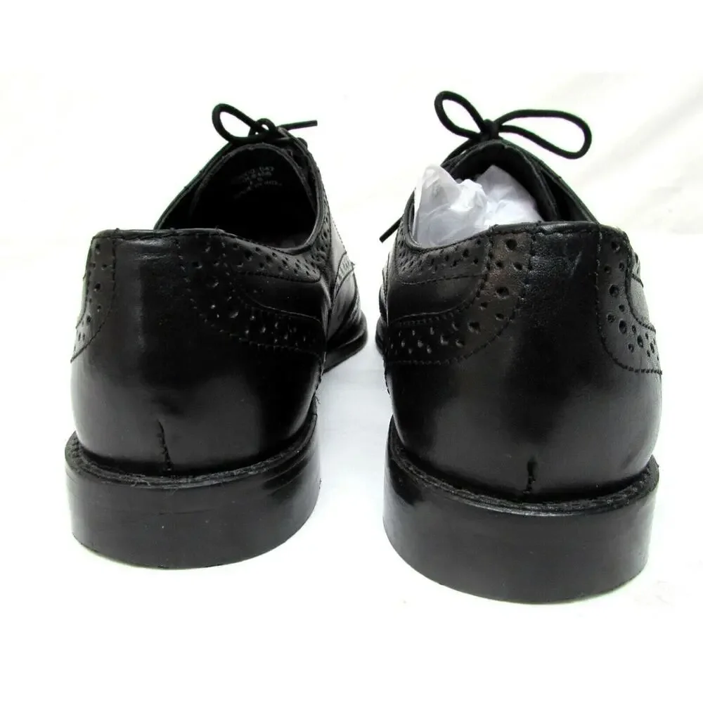 ASOS men's size 8.5 M black leather wingtip oxfords shoes wing tip dress